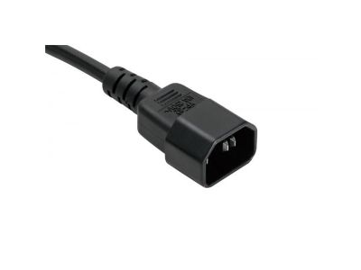 AC POWER CORD 18/3 IEC MALE PLUG TO STRIPED ENDS, 6 ft, BLACK, ROUND, Pigtail