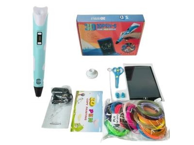 Hand-held 3D Printer Printing Pen Kit with 20 Colors PLA Filament, Drawing Pad, Base, Scissors, Finger Guards, Art Book & Accessories