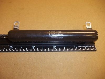 100 Ohm 50 Watt Power Resistor, 4 inch X 5/8 inch OHMITE L50J100
