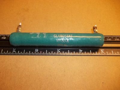 SURPLUS 150 Ohm 50 Watt Power Resistor, 4 inch X 5/8 inch CLAROSTAT VP-50-K