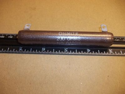 200 Ohm 50 Watt Power Resistor, 4 inch X 5/8 inch OHMITE 0400H