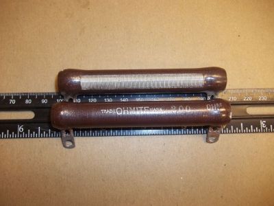 SURPLUS 200 Ohm 50 Watt ADJUSTABLE Power Resistor, 4 inch x 5/8 inch OHMITE 200 OHM