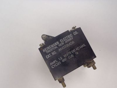 Heinemann, 1.5A 1.5 Amp Toggle Breaker, 3 Pole 400 Cycles, Surplus