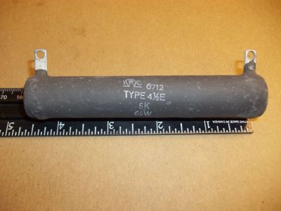 5000 Ohm 5K OHM 65 Watt Power Resistor, 4 1/2 inch X 7/8 inch IRC 6712 TYPE 4 1/2E