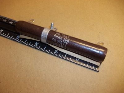 10000 Ohm 10K OHM 50 Watt ADJUSTABLE Power Resistor, 4 inch x 5/8 inch OHMITE 0581 210-50K-40