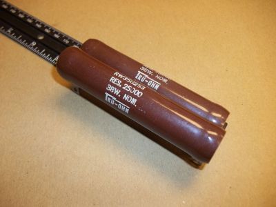 25000 Ohm 25K OHM 38 Watt Power Resistor, 4 inch X 3/4 inch TRU-OHM RW35G253