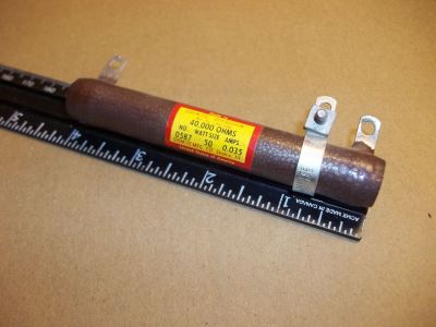 40000 Ohm 40K OHM 50 Watt ADJUSTABLE Power Resistor, 4 inch x 5/8 inch OHMITE 0578