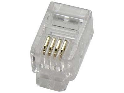 RJ22 HAND SET CONNECTOR STRANDED FLAT MODULAR PHONE PLUGS BAGS OF 100