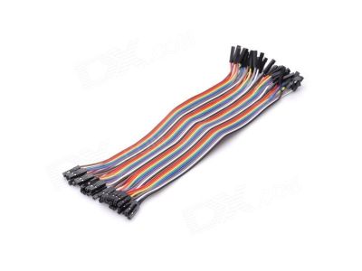 40Pack, 1 PIN Female to Female Dupont / Arduino Jumper Connector 24-26ga WIRE Pigtail, Prototype Breadboard , 30cm long