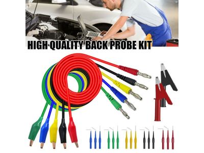 Test Lead Back Probe Set, with Right Angle and Straight Banana Plug Probes