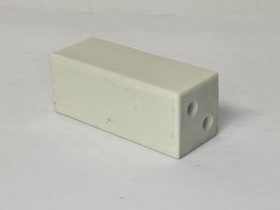 Square Ceramic Porcelain Insulator Standoff, 1 Inch x 2.5 Inches, #8-32 Screw Holes