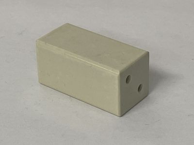 Square Ceramic Porcelain Insulator Standoff, 1 Inch x 2 Inches, #8-32 Screw Holes