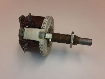 MEMCOR 350 OHM 25W .27A 300V RHEOSTAT SERIES 25A 7232 1/4 inch X 1/2 inch SHAFT 1 inch LONG BUSHING