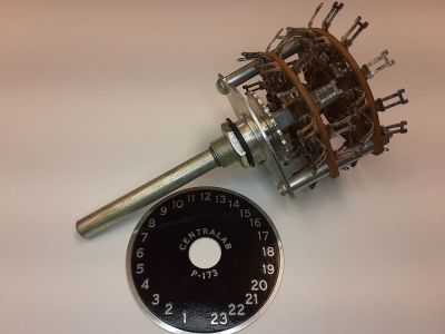 2 POLE 23 POS CENTRALAB 1444 MAKE BEFORE BREAK ROTARY SWITCH