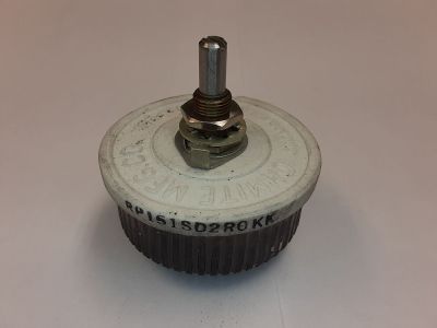 OHMITE Rheostat 2 Ohm 50W Model J. Shaft: 1/4 inch D x 1/2 inch long.