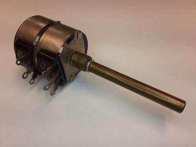 Dual Gang Potentiometer, Linear, 1/4 inch X 2 inch Shaft CTS 34898 P&R 3 Ohm 137 6235