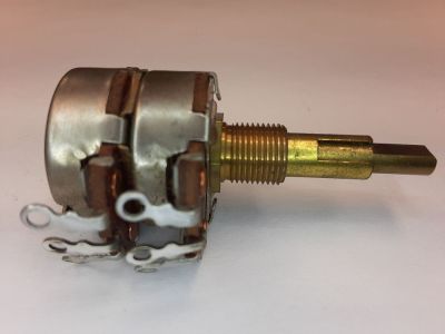 Dual Gang Potentiometer 10K Linear Taper, 1/4 inch shaft controls front, 3/16 shaft controls rear CTS 10-1B 137.6702 137.6948