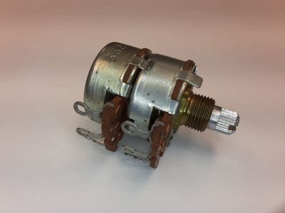Dual Gang Potentiometer 500K Linear Taper, 1/4 inch X 1/4 inch Fluted shaft CLAROSTAT 362-006 19-7937