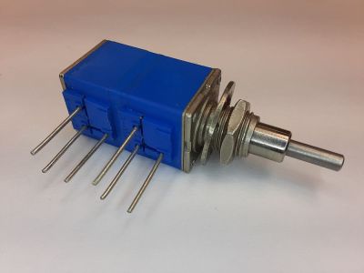 Dual Gang Potentiometer PC MOUNT 250,000 Ohm (Rear) 5M Ohm (Front) Linear, 1/8 inch X 1/4 inch Dual Shaft 5/8 inch Total Shaft Length Bourns 51A2DG32B27/B22 5M/250K 7731B
