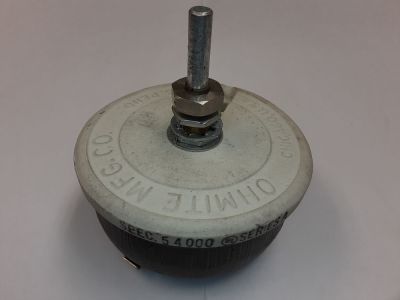 OHMITE 2.5K OHM 100 WATT RHEOSTAT SPEC. 5400 SERIES A 1/4 inch X 3/4 inch SHAFT LOCKING