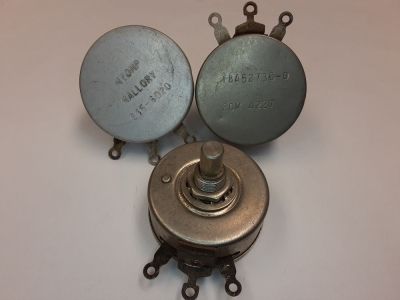 20000 20K Ohm 4W LINEAR SHAFT 1/4 inch X 3/8 inch POTENTIOMETER BODY 1-3/4 inch DIA. MALLORY M20MP 235-6004 235-6020 235-6023 235646