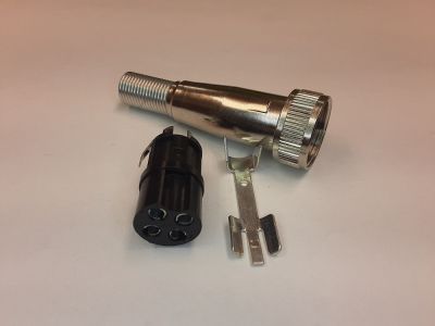 SWITCHCRAFT 4 Position Circular Connector Plug, Female Sockets Solder Tabs Microphone Connector
