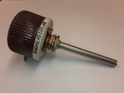 3 OHM 25W 2.89 AMP RHEOSTAT TRU OHM TYPE R-25 SHAFT 1/4 inch X 2 inch