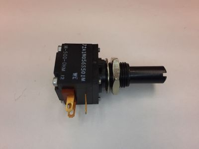 ALLEN BRADLEY 500 OHM LINEAR POTENTIOMETER PANEL MOUNT 1/4 inch X 1/2 inch PLASTIC SHAFT SLOTTED SCREWDRIVER ADJUSTMENT MOD POT M-500-OHM