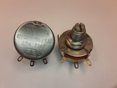 CTS TYPE 320 25K 25000 Ohm 2W Audio Taper Potentiometer Short Shaft 25K Screwdriver Adjust