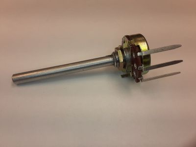 500K ohm Audio Taper Pot Potentiometer Control, 1/4 inch diameter x 2-1/4 inch inch long Round Shaft. ALPHA
