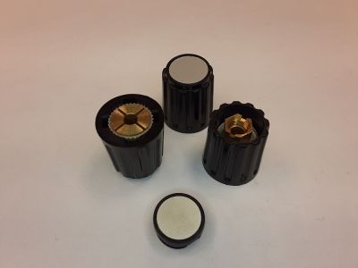 KNOB push on Collet, 1/8 Inch shafts, 16mm Tall, 15mm Diameter at Base, 13.8mm at Top Bin 73