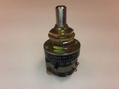GRAYHILL ROTARY SWITCH PANEL MOUINT 42HS36-01-0-5N M3786/4-5349 1/4 inch X 1/2 inch SHAFT