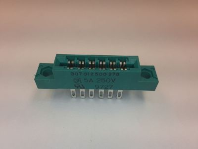 EDAC CARD EDGE CONNECTOR 12 Position, .156 inch SOLDER EYELET DOUBLE READOUT 5A 250V 9727