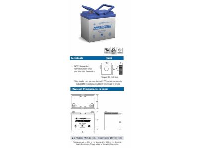 Sealed Lead Acid Battery 12V 33A.H. NB Terminals 7.72 L X 5.14 W X 6.22 H PS12330