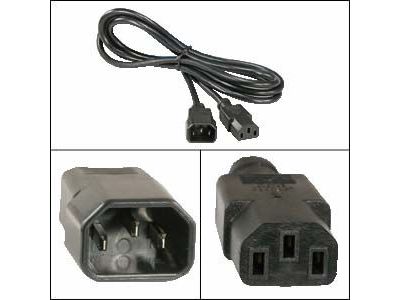 6Ft Computer Power Extension Cord Black, SVT 18/3 IEC