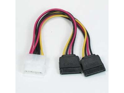SATA POWER SUPPLY SPLITTER 4P MALE TO SATA X 2