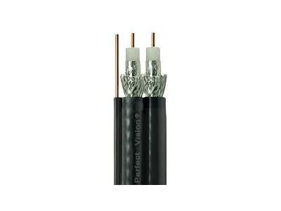 RG-6 DUAL WITH GROUND COAXIAL CABLE BLACK PERFECT VISION RG6