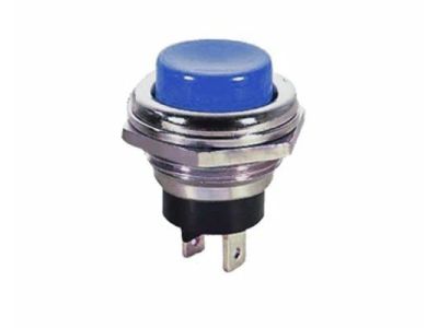 MOMENTARY PUSH BUTTON SWITCH BLUE NORMALLY OPEN 4A 125VAC 2A 250VAC