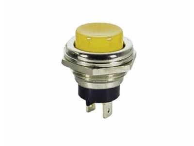 MOMENTARY PUSH BUTTON SWITCH YELLOW NORMALLY OPEN 4A 125VAC 2A 250VAC