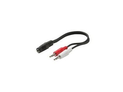 6-inch Y 2-3.5 St Plug / 3.5 Stereo Jack Adaptor