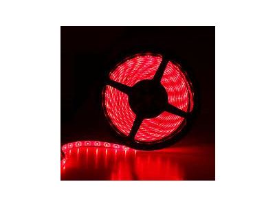 RED LED Strip, Working Voltage 12VDC, 1.6A, 300 leds/ 16.4 ft long 5M x 8mm Wide, Waterproof, Flexible, Adhesive backed