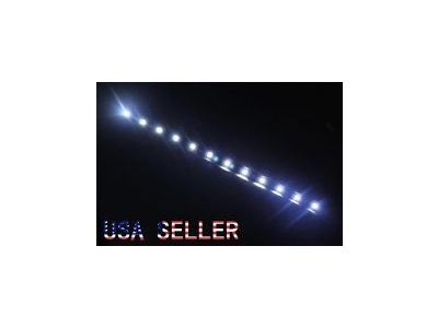 WHITE LED Strip, Working Voltage 12VDC, 250mA, 12 leds/ 12 Inches / 300 mm Long x 8mm Wide, Flexible, Waterproof, Adhesive backed