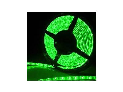 GREEN LED Strip, Working Voltage 12VDC, 1.6A, 300 leds/ 16.4 ft long 5M x 8mm Wide, Waterproof, Flexible, Adhesive backed