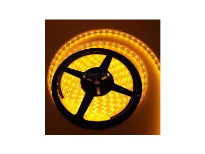 YELLOW LED Strip, Working Voltage 12VDC, 1.6A, 300 leds/ 16.4 ft long 5M x 8mm Wide, Waterproof, Flexible, Adhesive backed