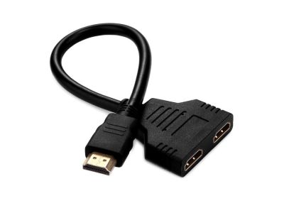 1080P HDMI Port Male to 2 Female 1 in 2 out Splitter Cable Adapter Converter 12Inch