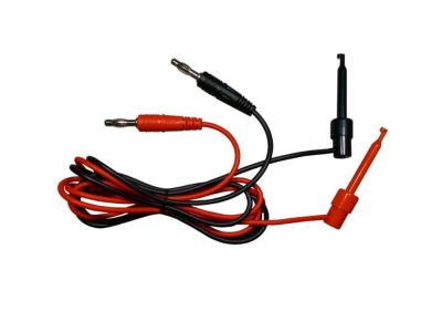 Hook Clip to BananaTest Lead Set, 36 Inch, Red and Black, 18ga