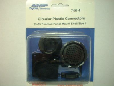 AMP CPC CIRCULAR PLASTIC CONNECTORS 23 TO 63 POSITION PANEL MOUNT, 1 Set, Contacts not included, SHELL SIZE 23, 205842-1 205843-1 206138-1