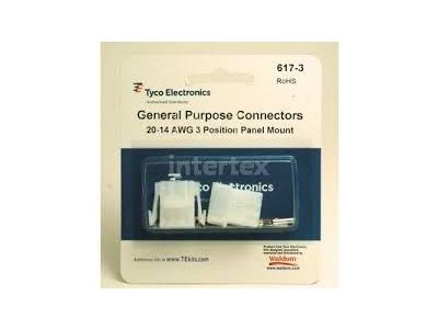 AMP CONNECTORS 3 POSITION 20 TO 14 AWG, 1 Complete set w/terminals AMP 1-480304-0 1-480305-0