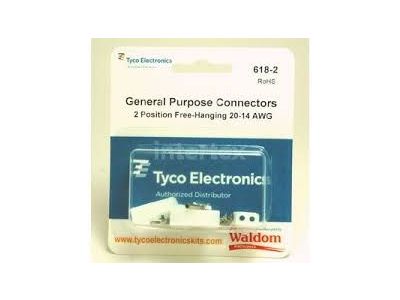 AMP CONNECTORS 2 POSITION 20 TO 14 AWG, 2 Complete sets w/terminals AMP 1-480318-0 1-480319-0
