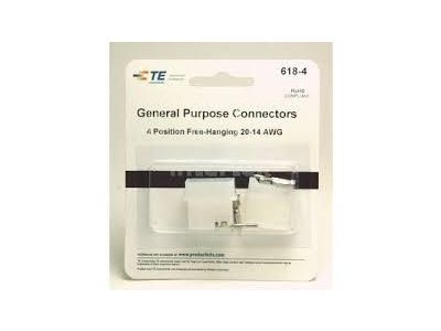 AMP CONNECTORS 4 POSITION 20 TO 14 AWG, 1 Complete set w/terminals AMP 1-480424-0 1-480426-0